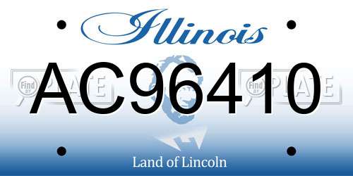 AC96410 Illinois License Plate