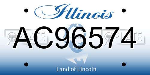 AC96574 Illinois License Plate