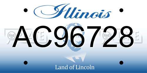 AC96728 Illinois License Plate