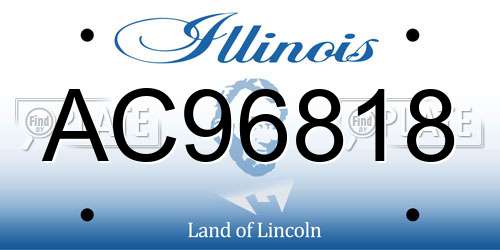 AC96818 Illinois License Plate