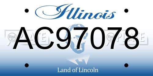 AC97078 Illinois License Plate