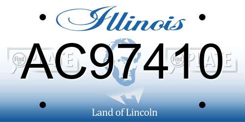 AC97410 Illinois License Plate