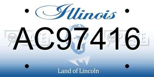 AC97416 Illinois License Plate