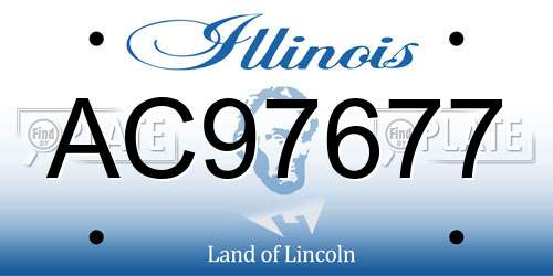AC97677 Illinois License Plate