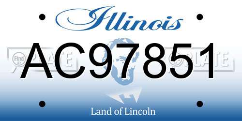 AC97851 Illinois License Plate