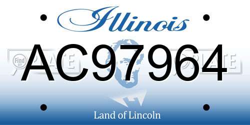 AC97964 Illinois License Plate