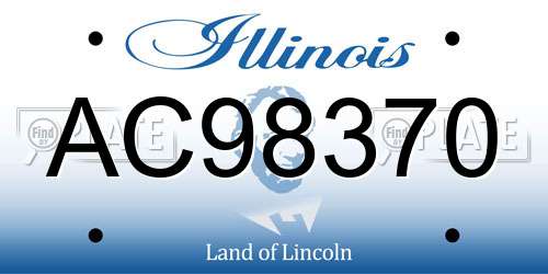 AC98370 Illinois License Plate