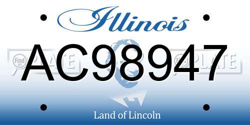 AC98947 Illinois License Plate