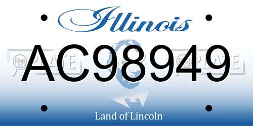 AC98949 Illinois License Plate
