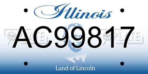 AC99817 Illinois License Plate