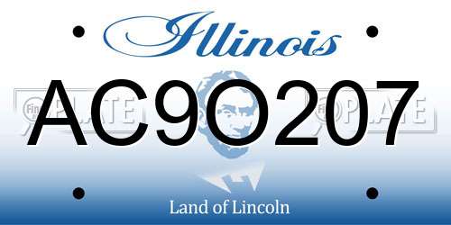 AC9O207 Illinois License Plate
