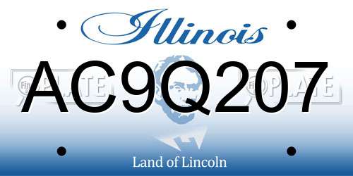 AC9Q207 Illinois License Plate