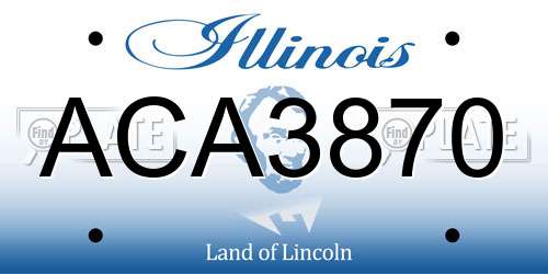 ACA3870 Illinois License Plate