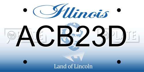 ACB23D Illinois License Plate