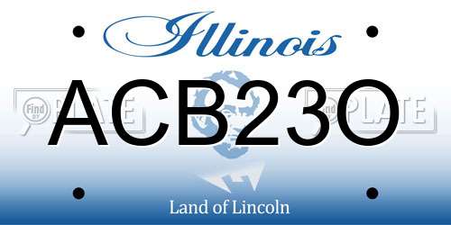 ACB23O Illinois License Plate