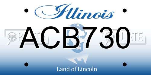 ACB730 Illinois License Plate