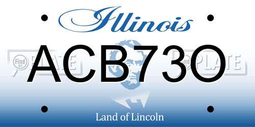 ACB73O Illinois License Plate