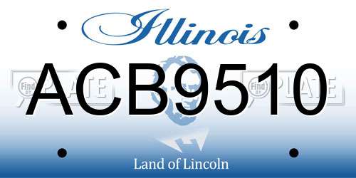 ACB9510 Illinois License Plate