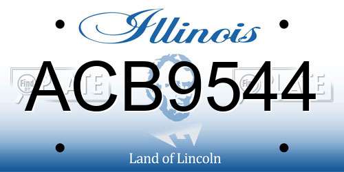 ACB9544 Illinois License Plate