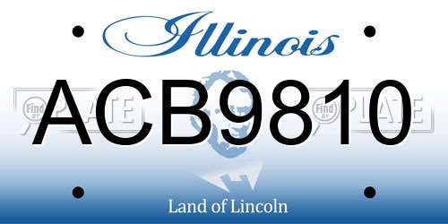 ACB9810 Illinois License Plate