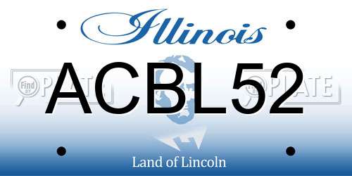 ACBL52 Illinois License Plate