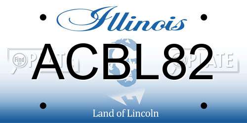 ACBL82 Illinois License Plate