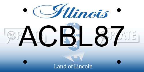 ACBL87 Illinois License Plate