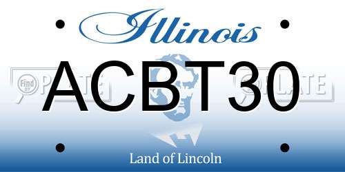 ACBT30 Illinois License Plate
