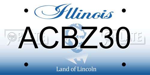 ACBZ30 Illinois License Plate