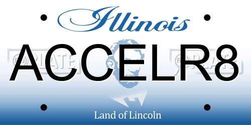 ACCELR8 Illinois License Plate