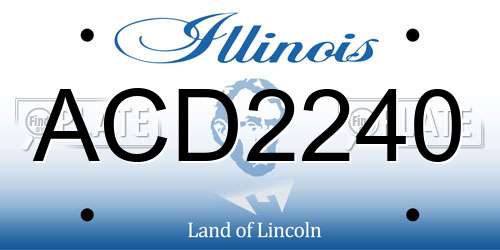 ACD2240 Illinois License Plate