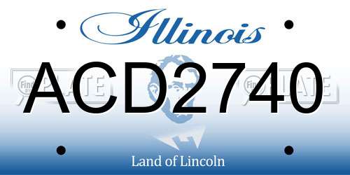 ACD2740 Illinois License Plate