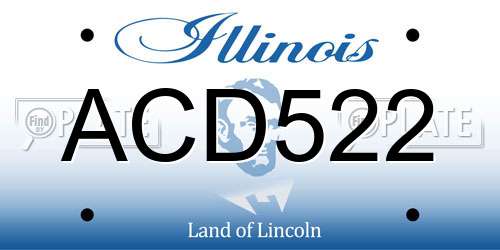 ACD522 Illinois License Plate
