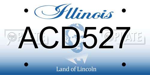 ACD527 Illinois License Plate