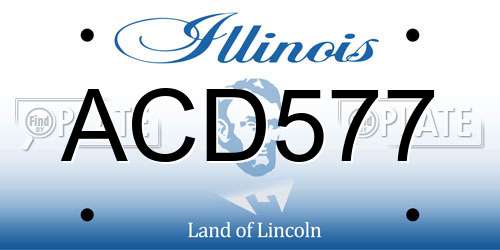 ACD577 Illinois License Plate