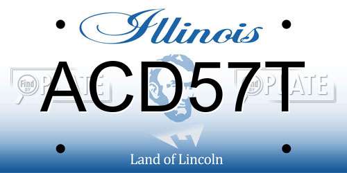ACD57T Illinois License Plate