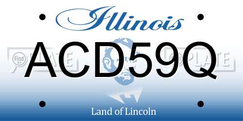 ACD59Q Illinois License Plate