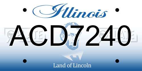 ACD7240 Illinois License Plate