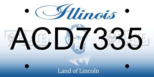 ACD7335 Illinois License Plate