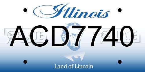 ACD7740 Illinois License Plate