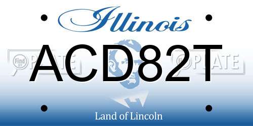 ACD82T Illinois License Plate