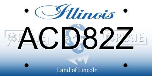 ACD82Z Illinois License Plate