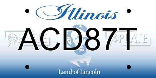 ACD87T Illinois License Plate