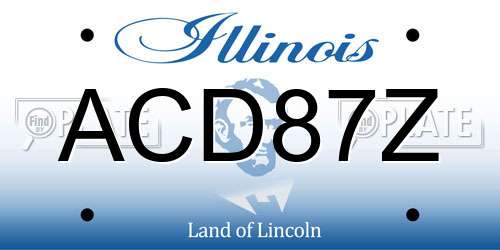 ACD87Z Illinois License Plate