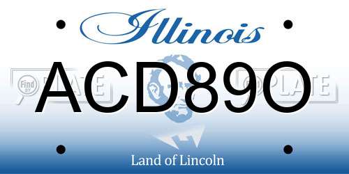 ACD89O Illinois License Plate