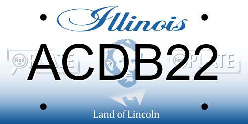 ACDB22 Illinois License Plate