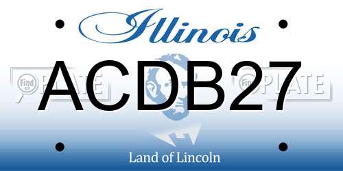 ACDB27 Illinois License Plate
