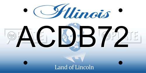 ACDB72 Illinois License Plate