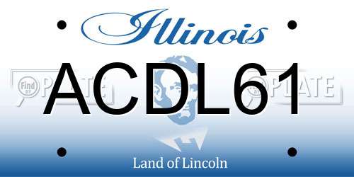 ACDL61 Illinois License Plate