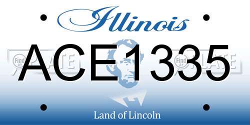 ACE1335 Illinois License Plate